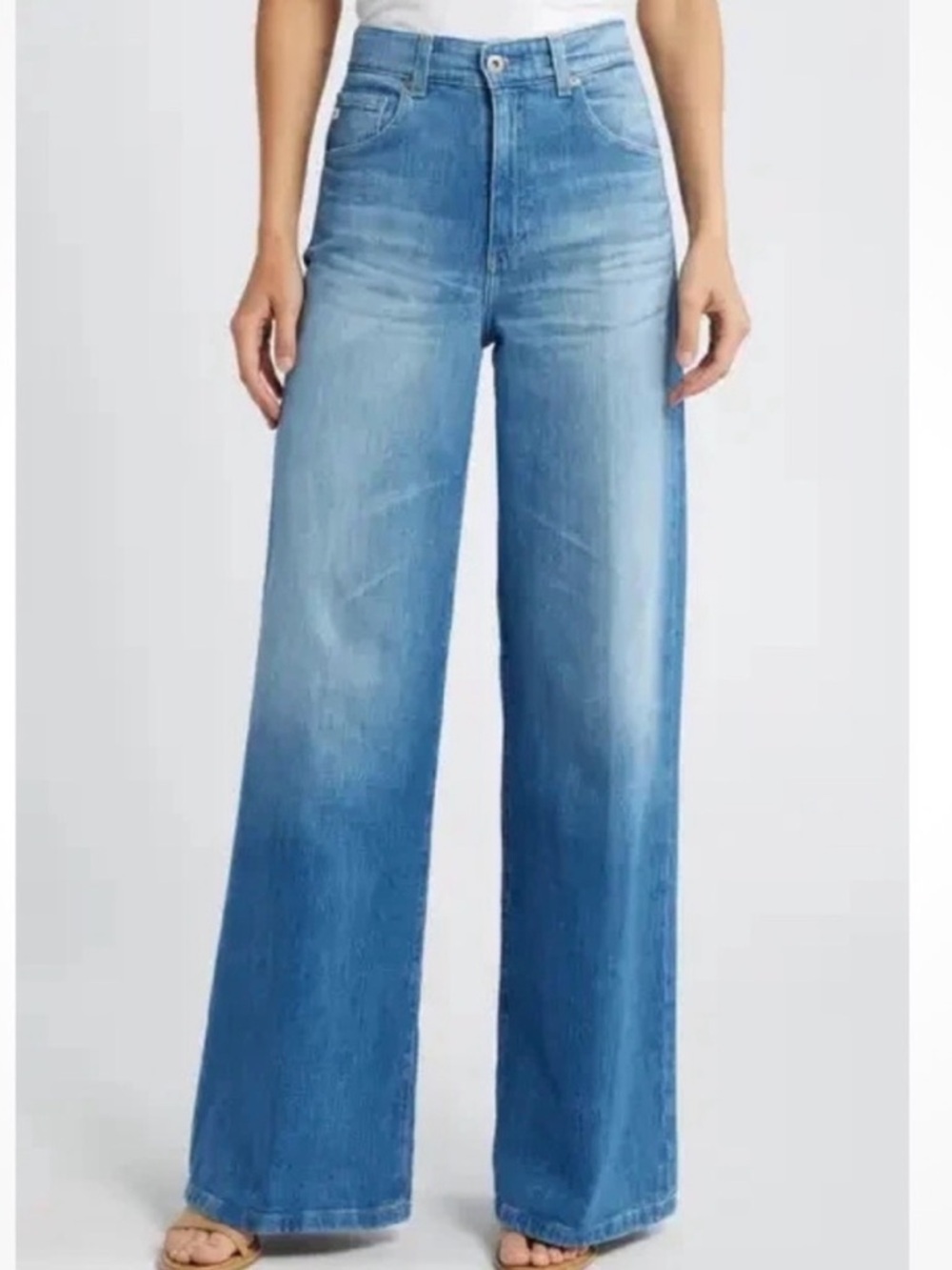 NWT Ag Adriano Goldschmied Deven Women’s High Rise, Ultra Wide Leg Jeans